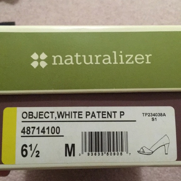 NWT Naturalizer Object White Patent heel sz 6.5 - Picture 8 of 8